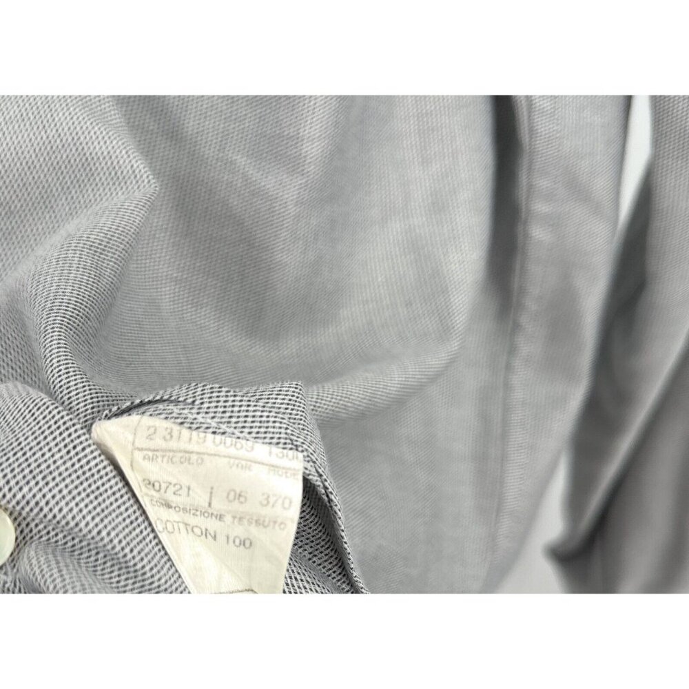 PAL ZILERI Sz 16 41 Point Collar Check Shirt Gray Handmade in Italy - Picture 4 of 9